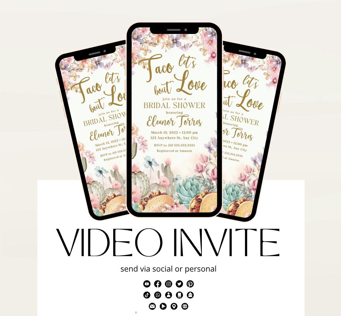Fiesta Bridal Shower Invitation Boho Fiesta Bridal Shower Boots and Bridal Shower Fiesta Invitation- Animated Invitation-2