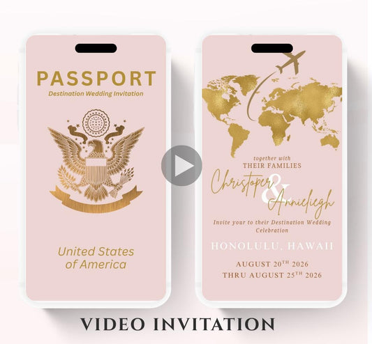 Animated Passport Wedding invitation, Destination Wedding invitation, wedding invitation template, Video Wedding invite, wedding invite-4
