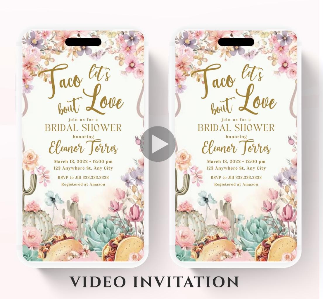 Fiesta Bridal Shower Invitation Boho Fiesta Bridal Shower Boots and Bridal Shower Fiesta Invitation- Animated Invitation-2