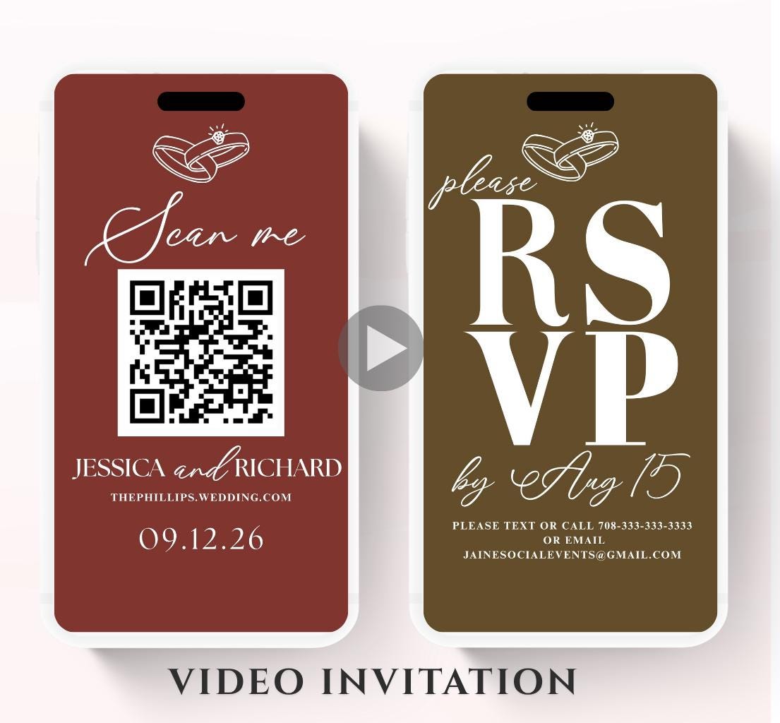 Animated Wedding invitation, Wedding Boho Terracotta Pampas invitation, wedding invitation template, Video Wedding invite, wedding invite-4