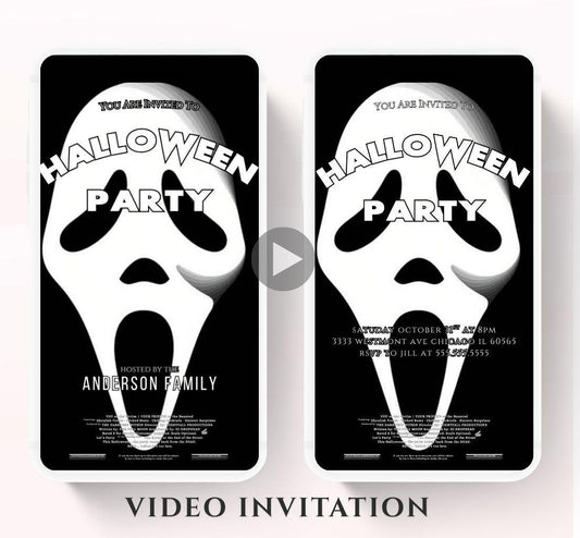 Halloween party invitation, Halloween spooktacular Adults Halloween Costume party Invite Video Digital party invitation-6