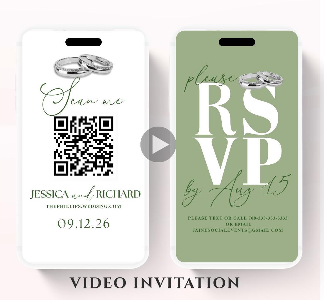 Animated Wedding invitation, Wedding Greenery Eucalyptus invitation, wedding invitation template, Video Wedding invite, wedding invite-3