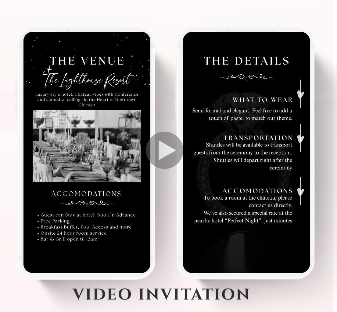 Animated Wedding invitation, Wedding Black and white invitation, wedding invitation template, Video Wedding invite, wedding invite-2