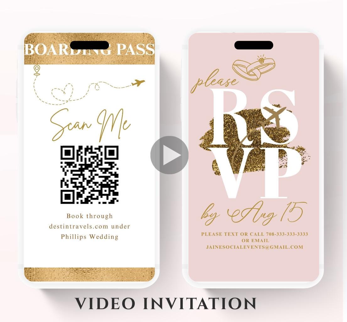 Animated Passport Wedding invitation, Destination Wedding invitation, wedding invitation template, Video Wedding invite, wedding invite-4