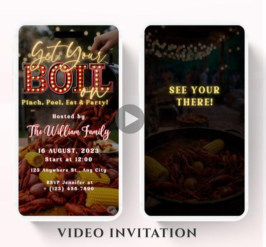 Crawfish Boil Invitation. Digital Let The Good Times Boil Invite. Family, Birthday , Crawfish boil party invitation, Backyard party-1