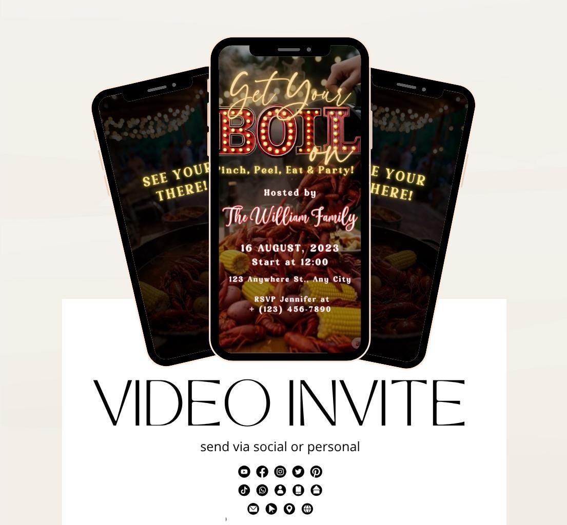 Crawfish Boil Invitation. Digital Let The Good Times Boil Invite. Family, Birthday , Crawfish boil party invitation, Backyard party-1