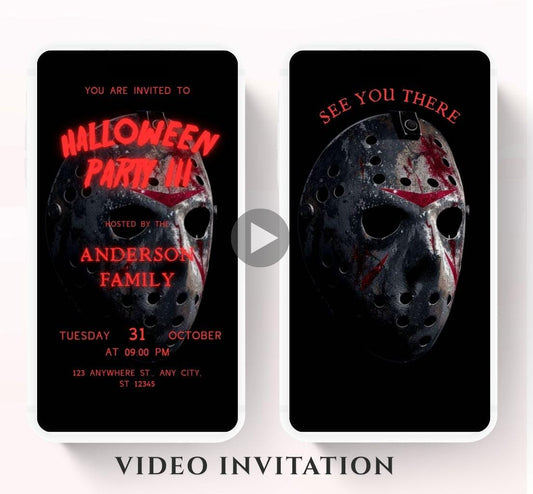 Halloween party invitation, Halloween spooktacular Adults Halloween Costume party Invite Video Digital party invitation-4