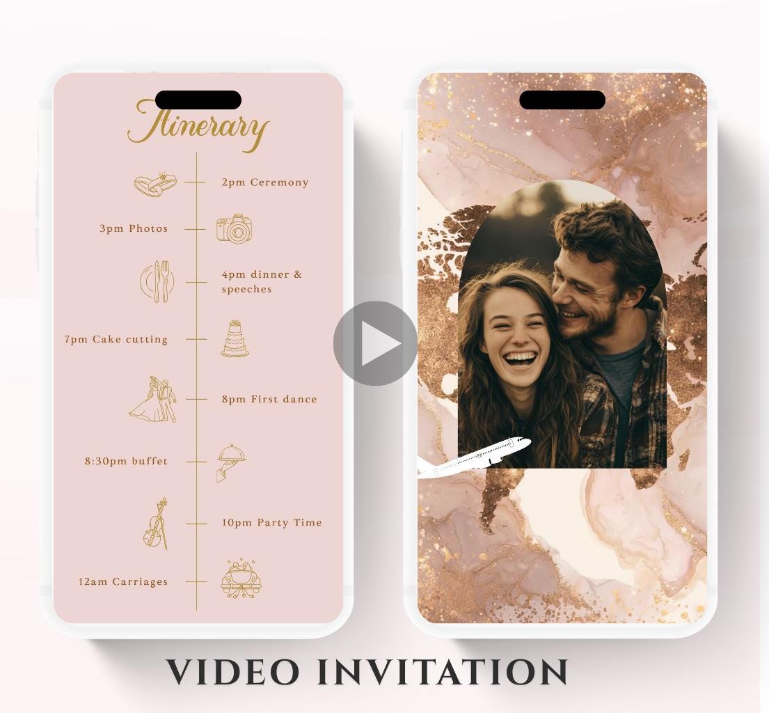 Animated Passport Wedding invitation, Destination Wedding invitation, wedding invitation template, Video Wedding invite, wedding invite-4