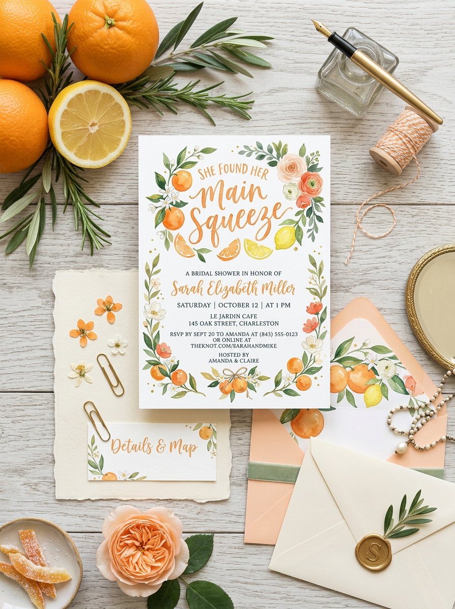 She Found her Main Squeeze Bridal shower Invitation-2