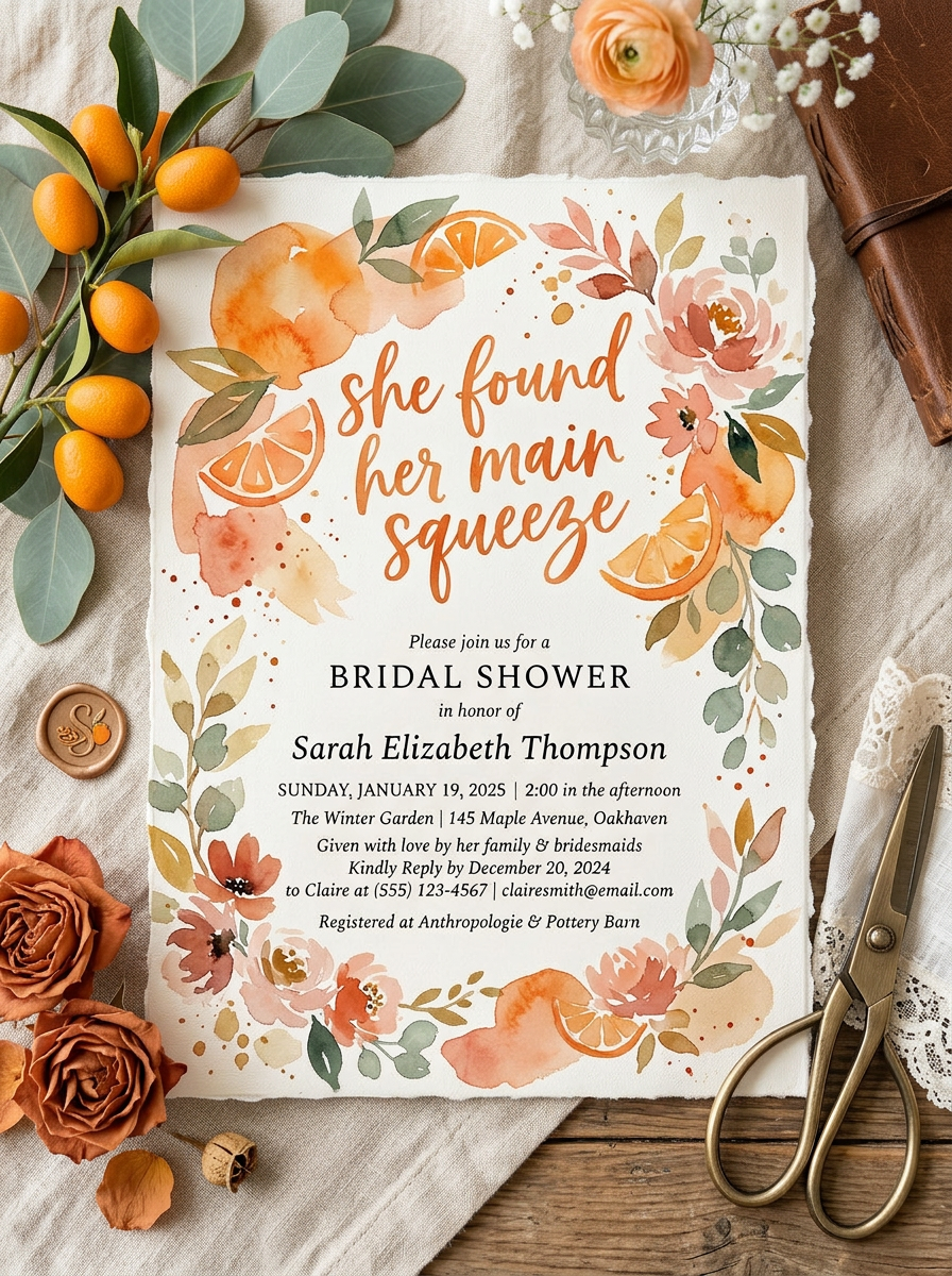 She Found her Main Squeeze Bridal shower Invitation-3