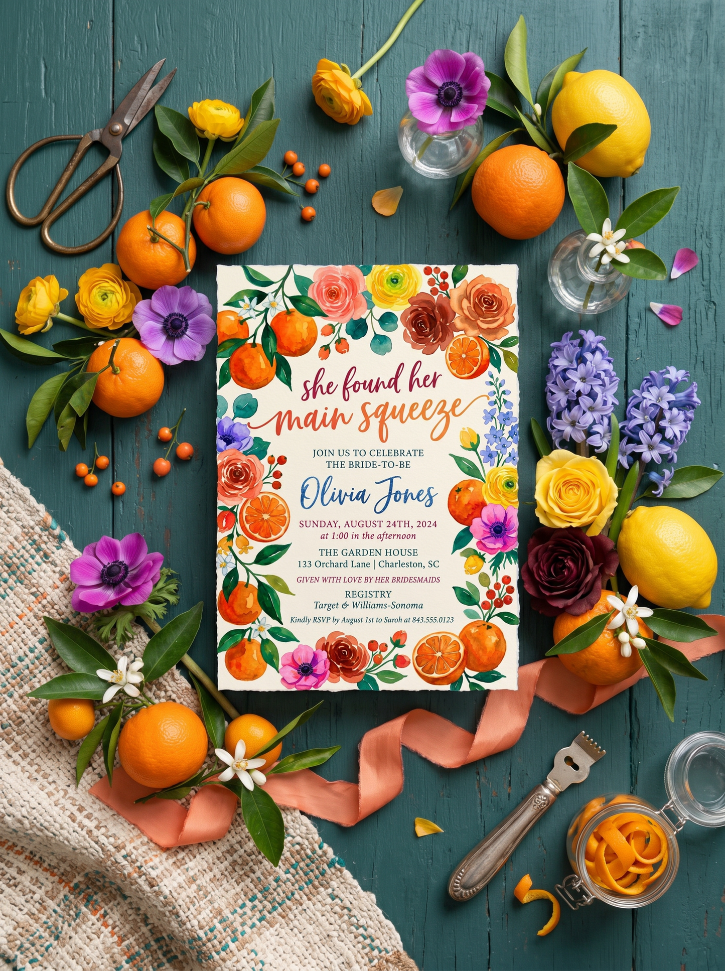 She Found her Main Squeeze Bridal shower Invitation-4