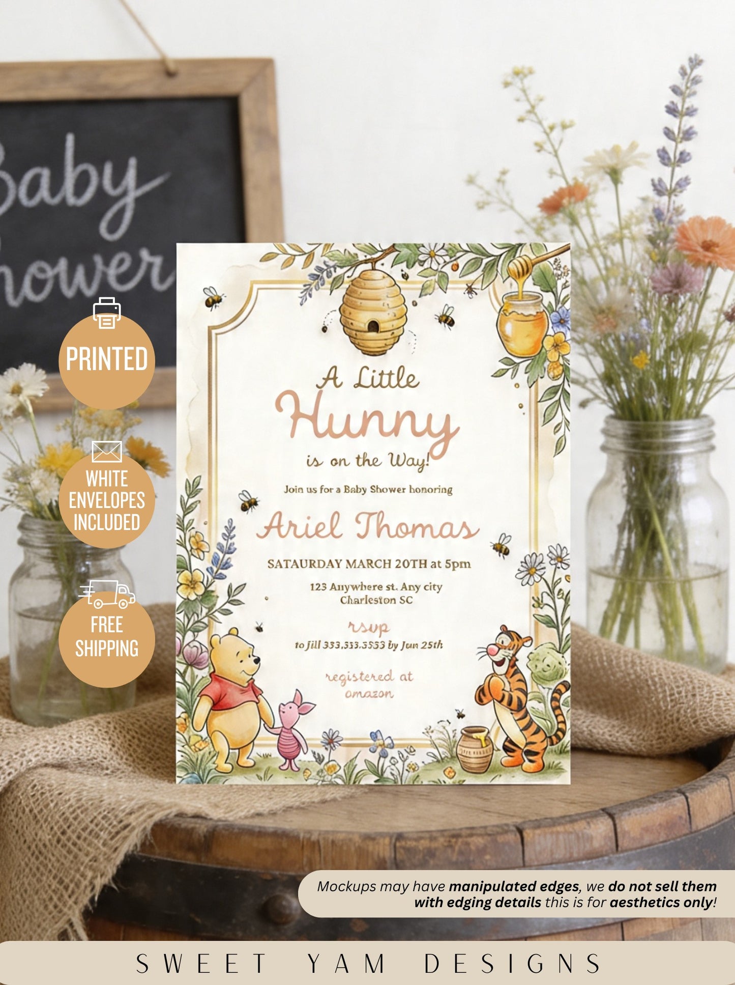 Winnie the pooh Baby shower invitation-2