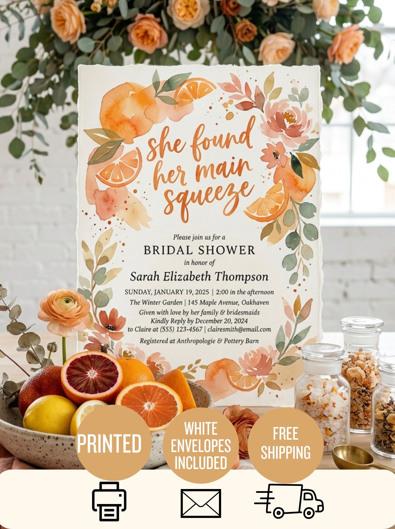 She Found her Main Squeeze Bridal shower Invitation-3