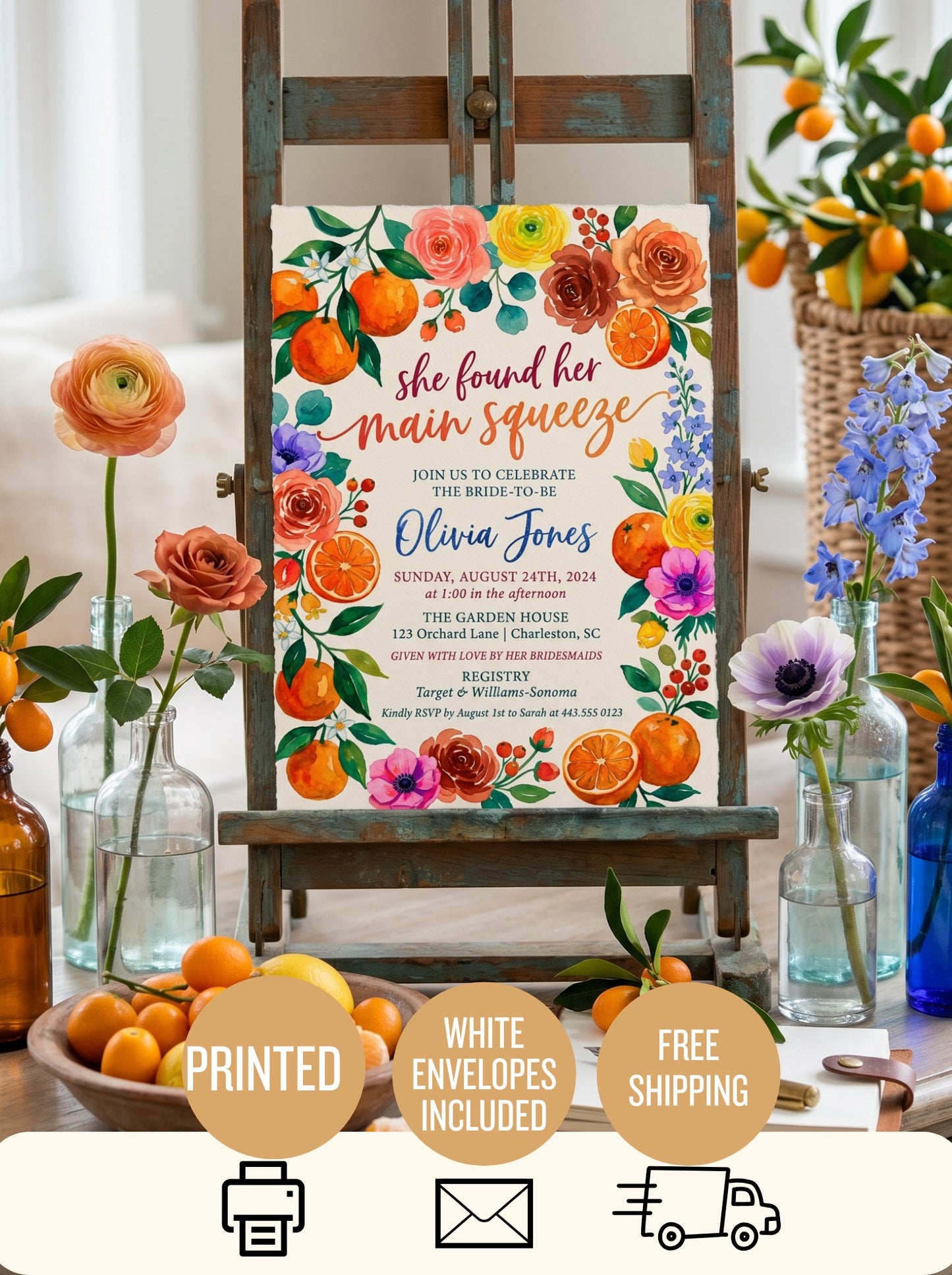 She Found her Main Squeeze Bridal shower Invitation-4