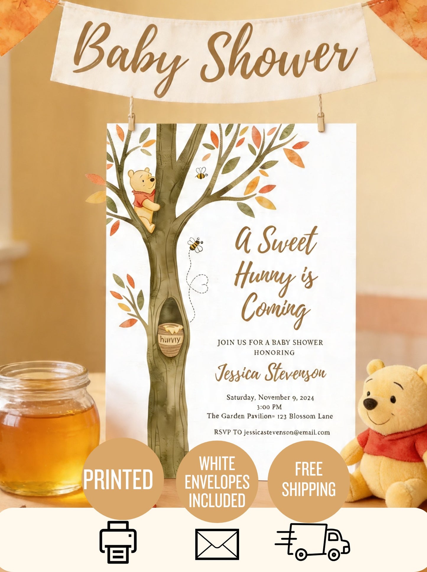 Winnie the pooh Baby shower invitation-1