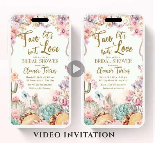 Fiesta Bridal Shower Invitation Boho Fiesta Bridal Shower Boots and Bridal Shower Fiesta Invitation- Animated Invitation-2