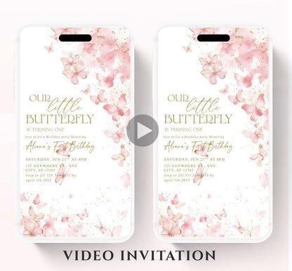 Butterfly Birthday Invitation, Floral Butterfly Invitation, Whimsical Floral Butterfly, Floral Butterfly Garden, Animated-2