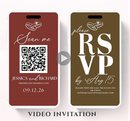 Animated Wedding invitation, Wedding Boho Terracotta Pampas invitation, wedding invitation template, Video Wedding invite, wedding invite-4