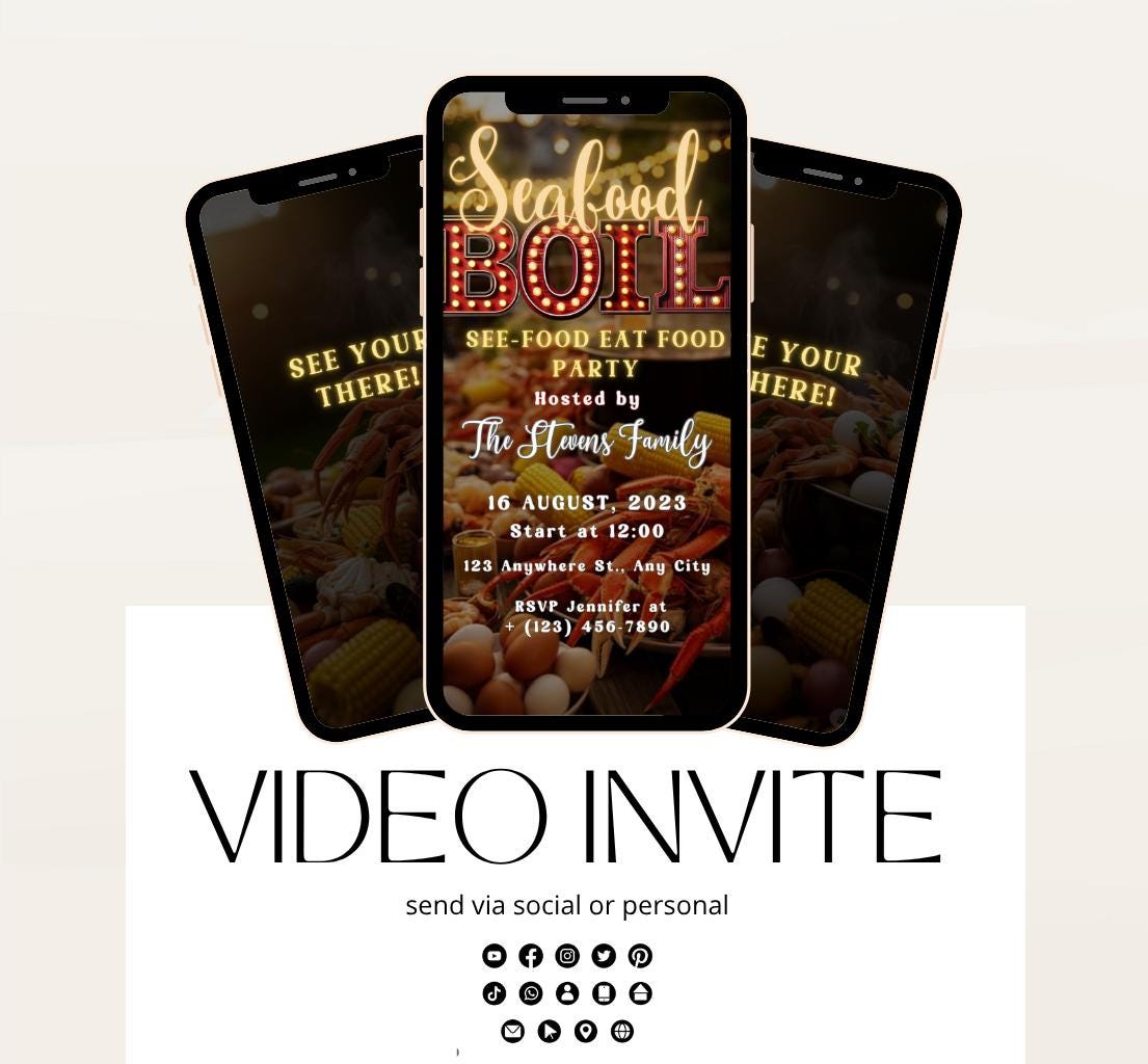 Seafood Boil Invitation. Digital Let The Good Times Boil Invite. Family, Birthday , Seafood boil party invitation, Crab legs party-1