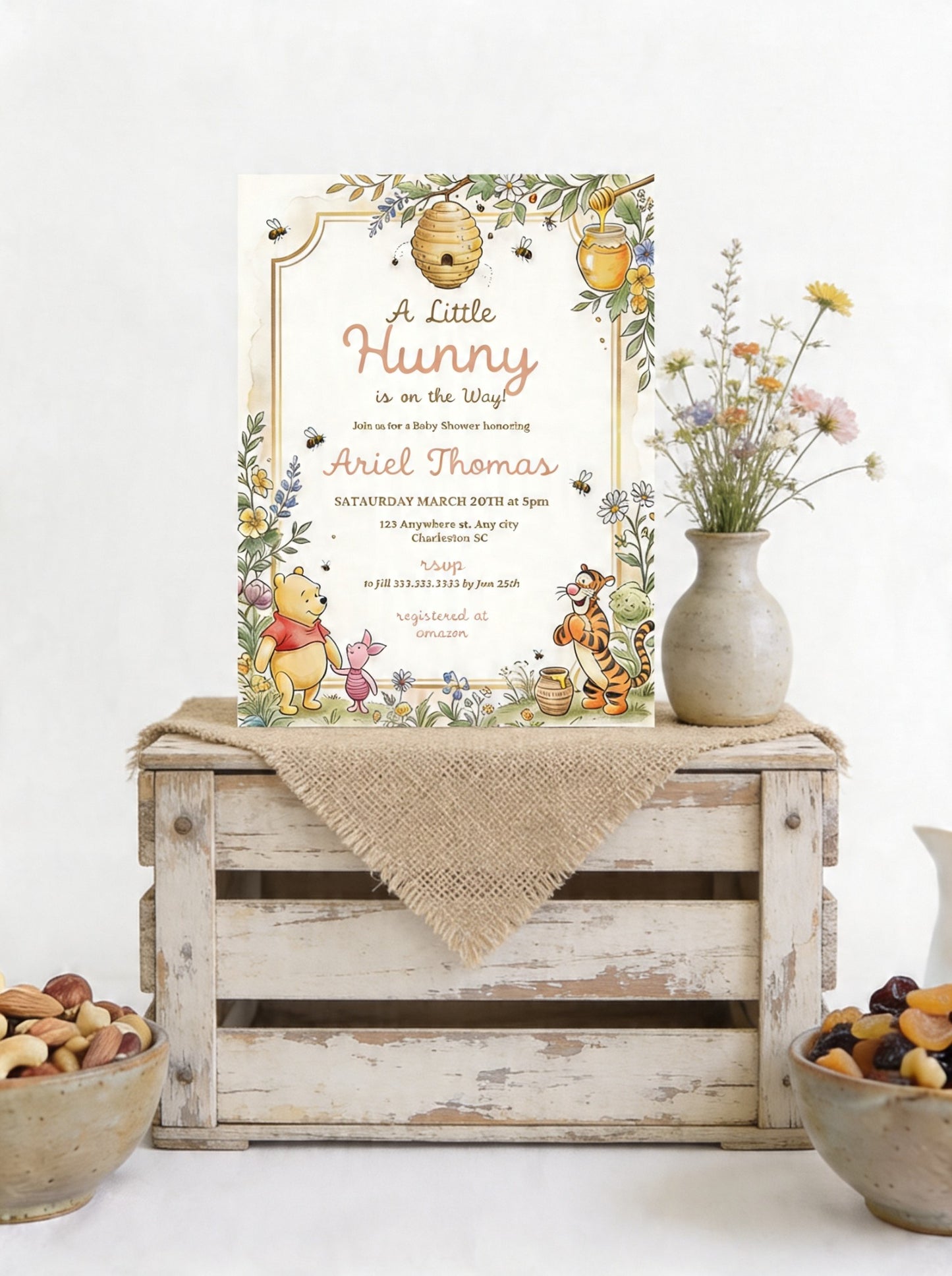 Winnie the pooh Baby shower invitation-2
