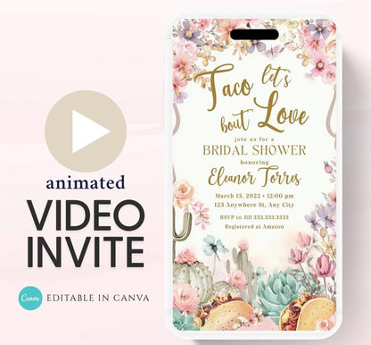 Fiesta Bridal Shower Invitation Boho Fiesta Bridal Shower Boots and Bridal Shower Fiesta Invitation- Animated Invitation-2