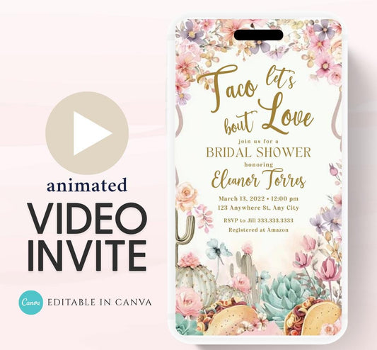 Fiesta Bridal Shower Invitation Boho Fiesta Bridal Shower Boots and Bridal Shower Fiesta Invitation- Animated Invitation-2