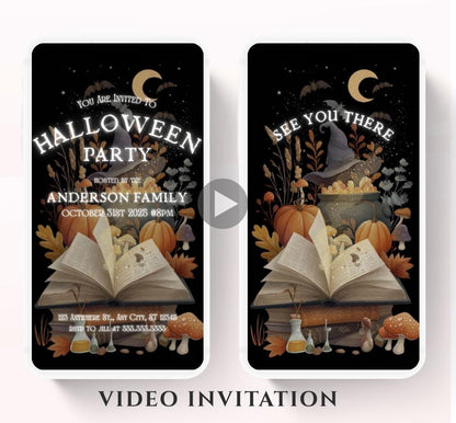 Halloween party invitation, Halloween spooktacular Adults Halloween Costume party Invite Video Digital  party invitation-3