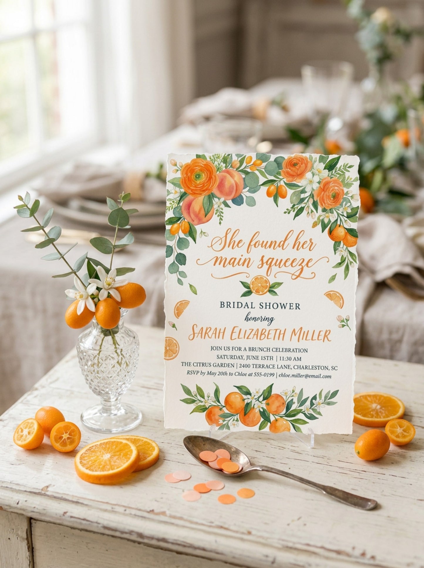 She Found her Main Squeeze Bridal shower Invitation-8