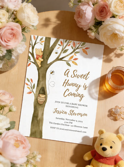 Winnie the pooh Baby shower invitation-1