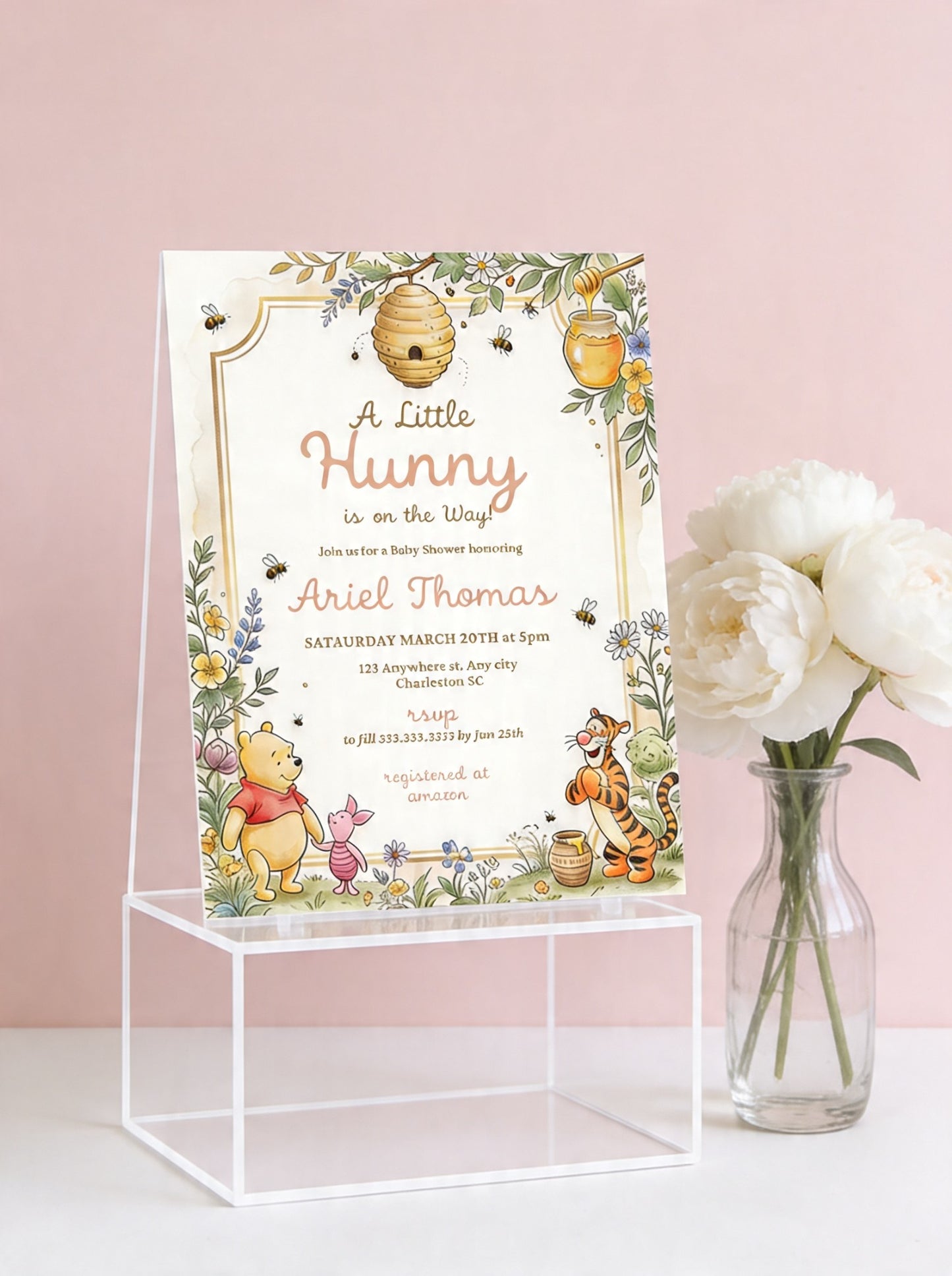Winnie the pooh Baby shower invitation-2