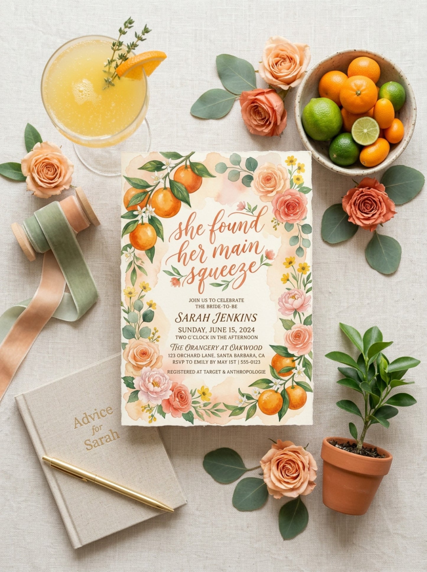 She Found her Main Squeeze Bridal shower Invitation-7