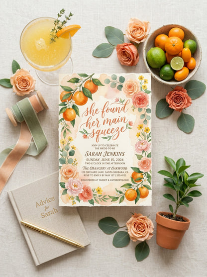 She Found her Main Squeeze Bridal shower Invitation-7