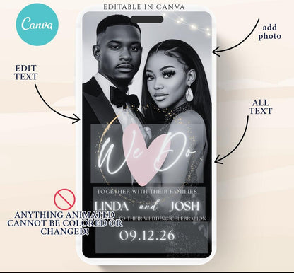 Animated Wedding invitation, Wedding Black and white invitation, wedding invitation template, Video Wedding invite, wedding invite-2