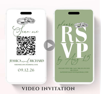 Animated Wedding invitation, Wedding Greenery Eucalyptus invitation, wedding invitation template, Video Wedding invite, wedding invite-3