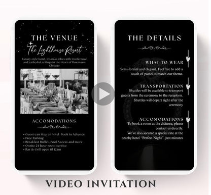 Animated Wedding invitation, Wedding Black and white invitation, wedding invitation template, Video Wedding invite, wedding invite-2