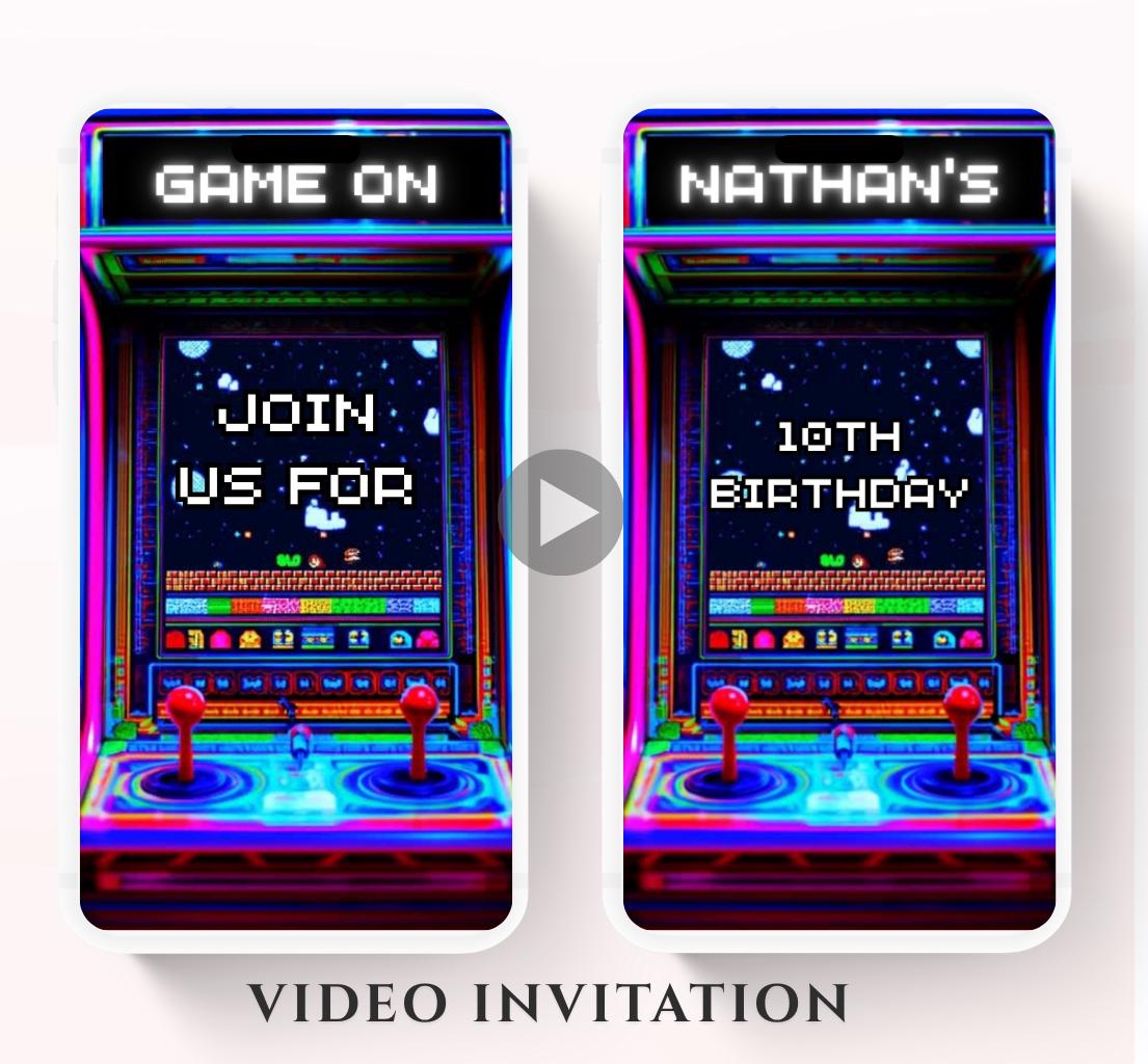 Video Game Party Invitation, Level Up Birthday Invite, Gamer Boy Birthday, Arcade Party, Gaming invitation, Gamer boy party invite-11