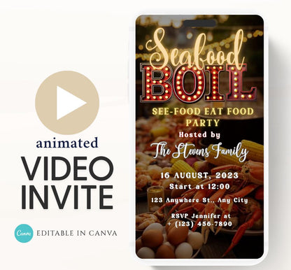 Seafood Boil Invitation. Digital Let The Good Times Boil Invite. Family, Birthday , Seafood boil party invitation, Crab legs party-1