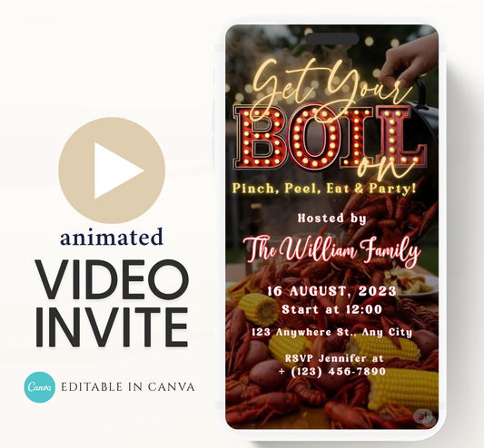 Crawfish Boil Invitation. Digital Let The Good Times Boil Invite. Family, Birthday , Crawfish boil party invitation, Backyard party-1