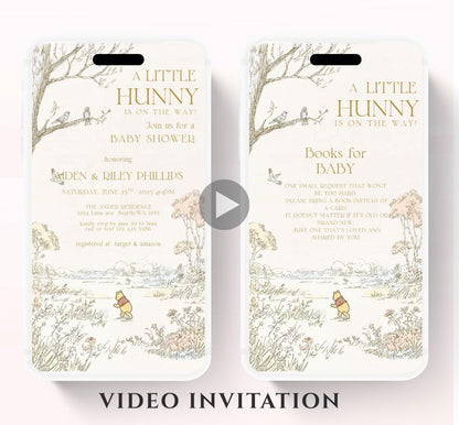 Winnie The Pooh Invitation, Winnie The Pooh Baby Shower Invitations, Winnie The Pooh Invitations Video invitation, Winnie baby shower-20