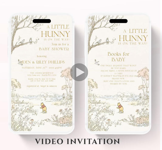 Winnie The Pooh Invitation, Winnie The Pooh Baby Shower Invitations, Winnie The Pooh Invitations Video invitation, Winnie baby shower-20