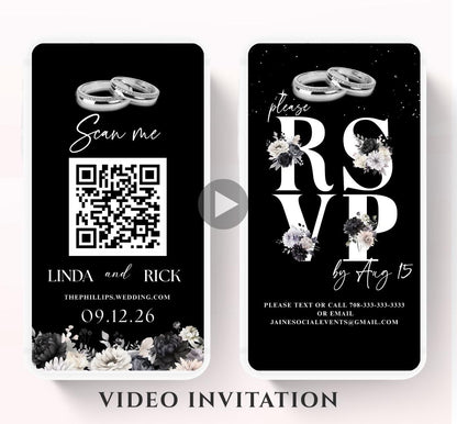 Animated Wedding invitation, Wedding Black and white invitation, wedding invitation template, Video Wedding invite, wedding invite-2