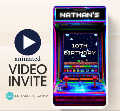 Video Game Party Invitation, Level Up Birthday Invite, Gamer Boy Birthday, Arcade Party, Gaming invitation, Gamer boy party invite-11