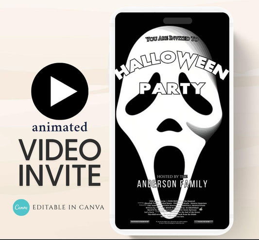 Halloween party invitation, Halloween spooktacular Adults Halloween Costume party Invite Video Digital  party invitation-6