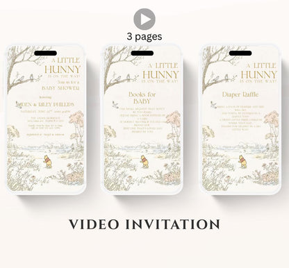 Winnie The Pooh Invitation, Winnie The Pooh Baby Shower Invitations, Winnie The Pooh Invitations Video invitation, Winnie baby shower-20