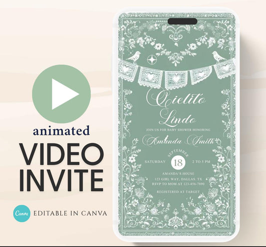 Cielito Lindo Baby shower Invitation, mexican baby shower editable talavera Theme papel picado Invite color green template 4