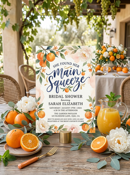 She Found her Main Squeeze Bridal shower Invitation