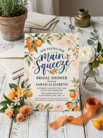 She Found her Main Squeeze Bridal shower Invitation