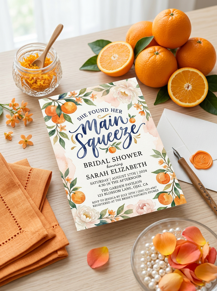 She Found her Main Squeeze Bridal shower Invitation