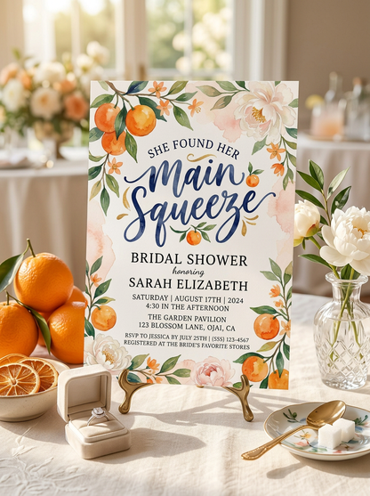 She Found her Main Squeeze Bridal shower Invitation