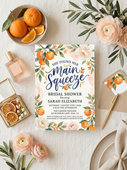 She Found her Main Squeeze Bridal shower Invitation